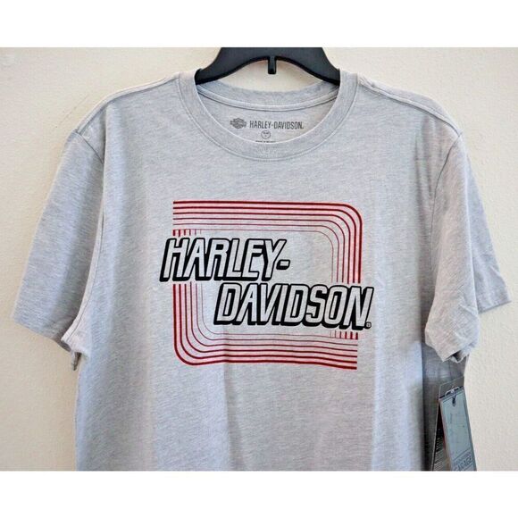 Harley-Davidson 9909-20VH Men Sz L Gray Heather Retro Outline Slim Fit T-Shirt - Picture 3 of 7